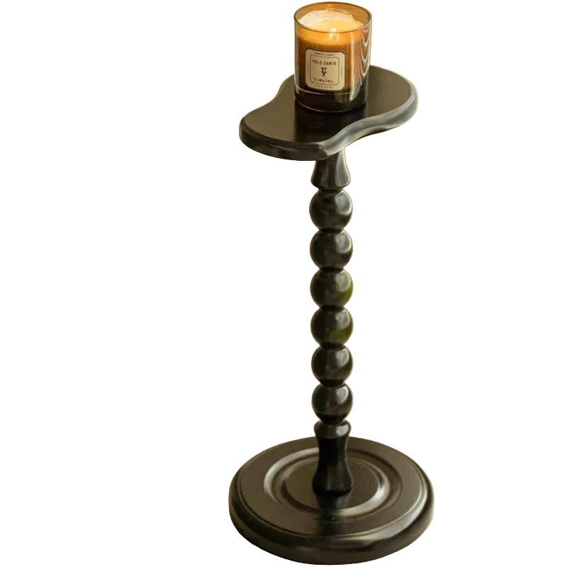 MOMO Bobbin-Turned Solid Wood Side Table | Peanut Top & Round Base - alternate view 3