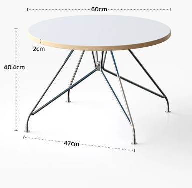 MOMO Bauhaus Round Coffee Table | Colorblock Plywood Top with Chrome Spider-Leg Base - alternate view 8