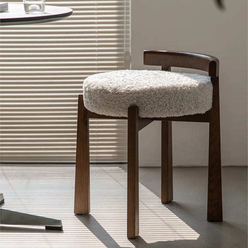 MOMO Solid Wood Vanity Stool
