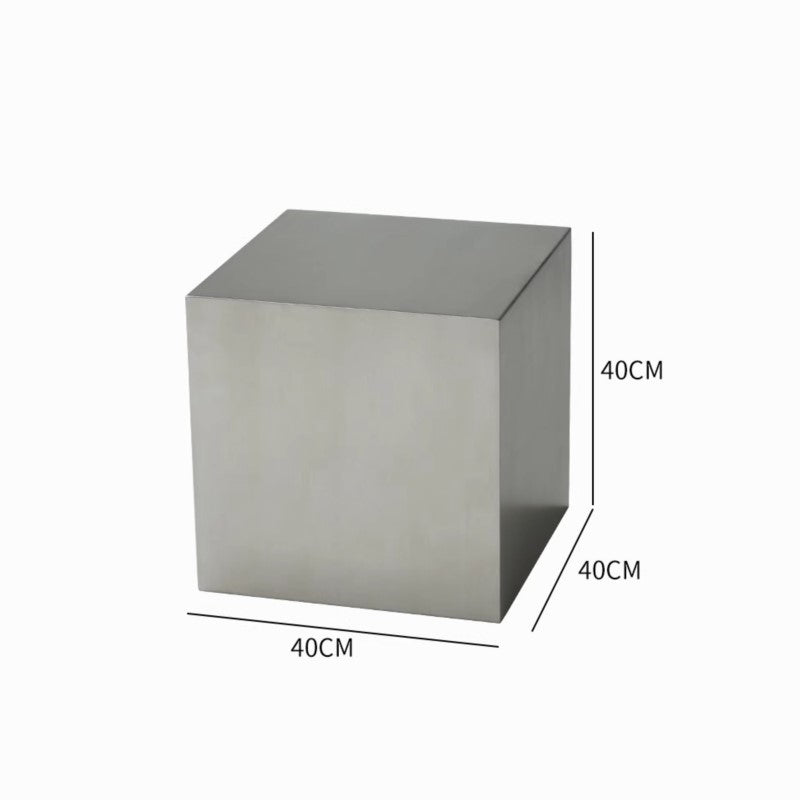 MOMO Stainless Steel Side Table | Cube Form | Italian Minimalist Accent Table - alternate view 7