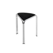 MOMO Antique Dining Stool | Triangular Upholstered Seat | Chrome Steel Stackable Stool - alternate view 13