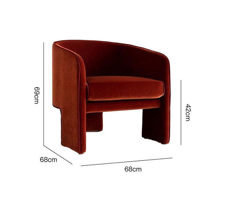 MOMO Scandinavian Sofa Chair | Barrel Tub Chair | Velvet Upholstered Lounge Armchair - alternate view 7