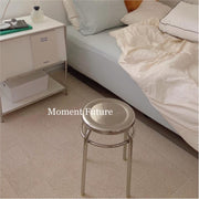 MOMO Stainless Steel Stool | Mirror-Polished Round Seat | Minimalist Accent Stool - alternate view 8