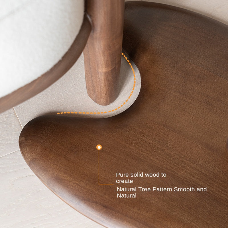 MOMO Solid Wood Side Table | Oval Pedestal Accent Table | Walnut Sofa & Bedside Stand - alternate view 4