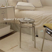 MOMO Stainless Steel Stool | Mirror-Polished Round Seat | Minimalist Accent Stool - alternate view 5