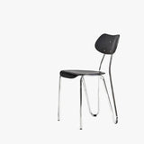 MOMO Retro Dining Chair | Chrome Tube & Molded Wood Seat | Café & Restaurant Accent Chair - alternate view 2