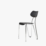 MOMO Retro Dining Chair | Chrome Tube & Molded Wood Seat | Café & Restaurant Accent Chair - alternate view 2