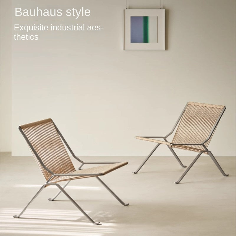 Modern Woven Rope Leisure Chair, Commercial Cafe & Restaurant Furniture, Minimalist Designer Side Chair
