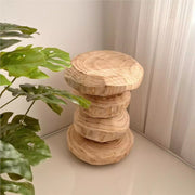 MOMO Solid Wood Stool | Natural Root Carving & Wabi-Sabi Design - alternate view 6