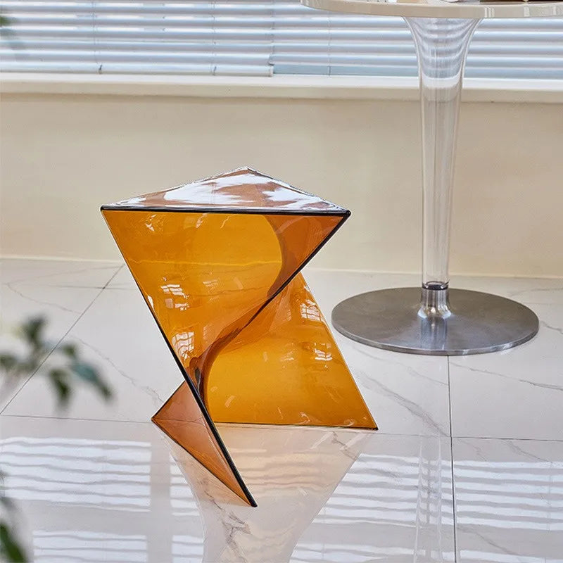 MOMO Geometric Acrylic Side Table | Transparent Sculptural Form | 5 Styles