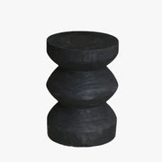 MOMO Wabi-Sabi Solid Wood Stool | Sculptural Wave Side Table & Low Seat - alternate view 2