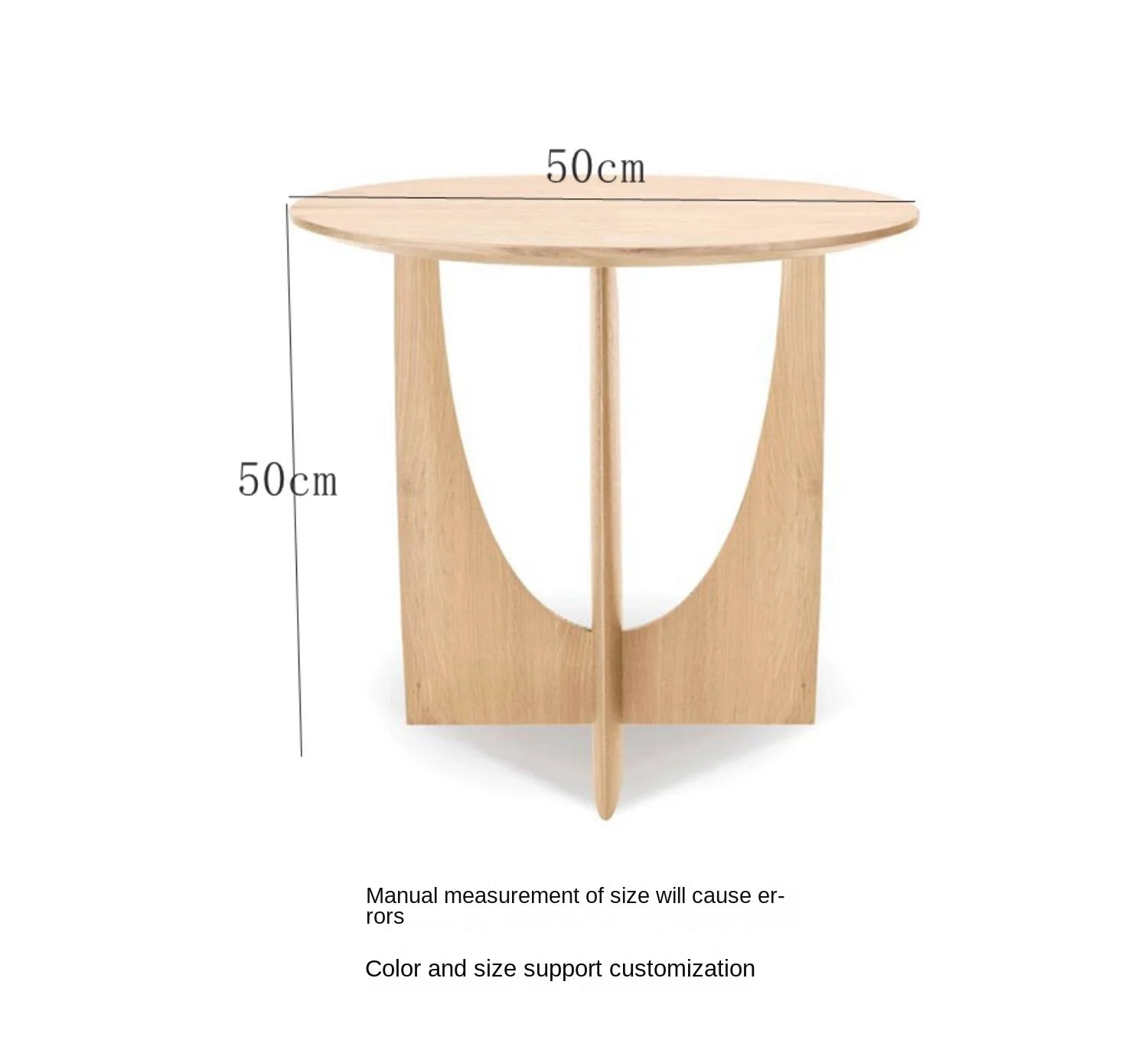 MOMO Solid Wood Half-Round Side Table | Nordic Geometric Coffee Table - alternate view 7
