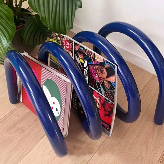 MOMO Metal Book Shelf | Spiral Coil Desktop Organizer | Multi-Color Book Stand