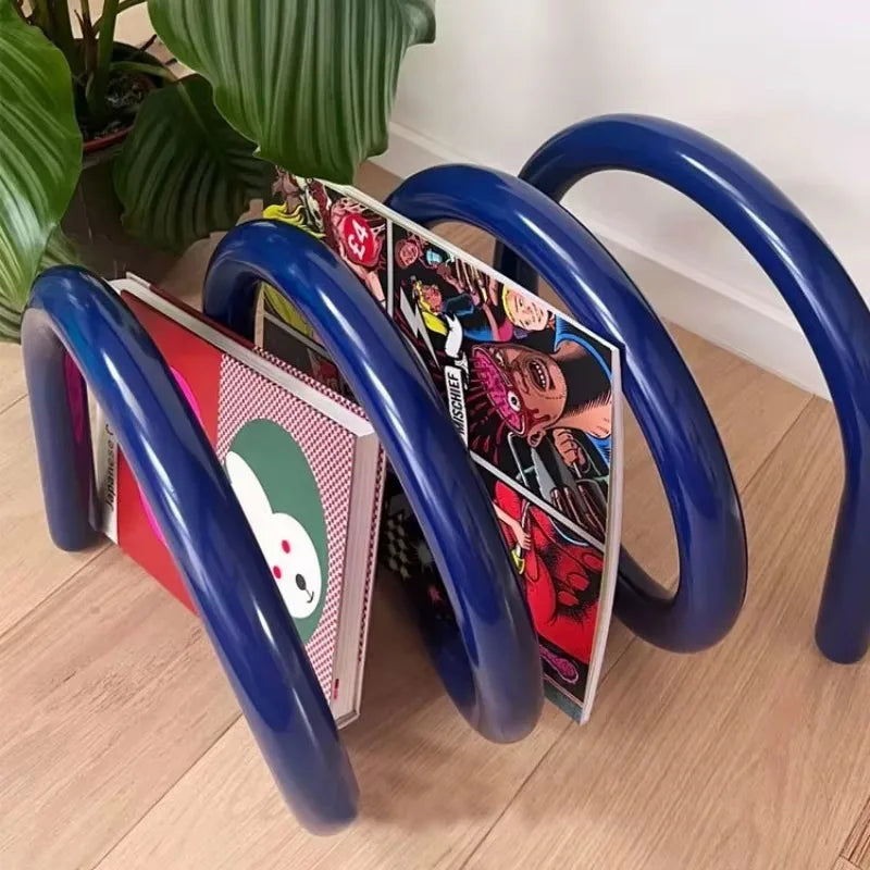 MOMO Metal Book Shelf | Spiral Coil Desktop Organizer | Multi-Color Book Stand