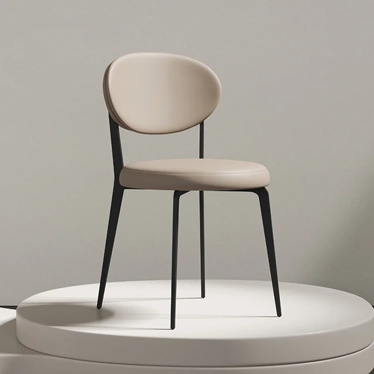 MOMO Oval-Back Upholstered Dining Chair | Metal Frame | 5 Colors