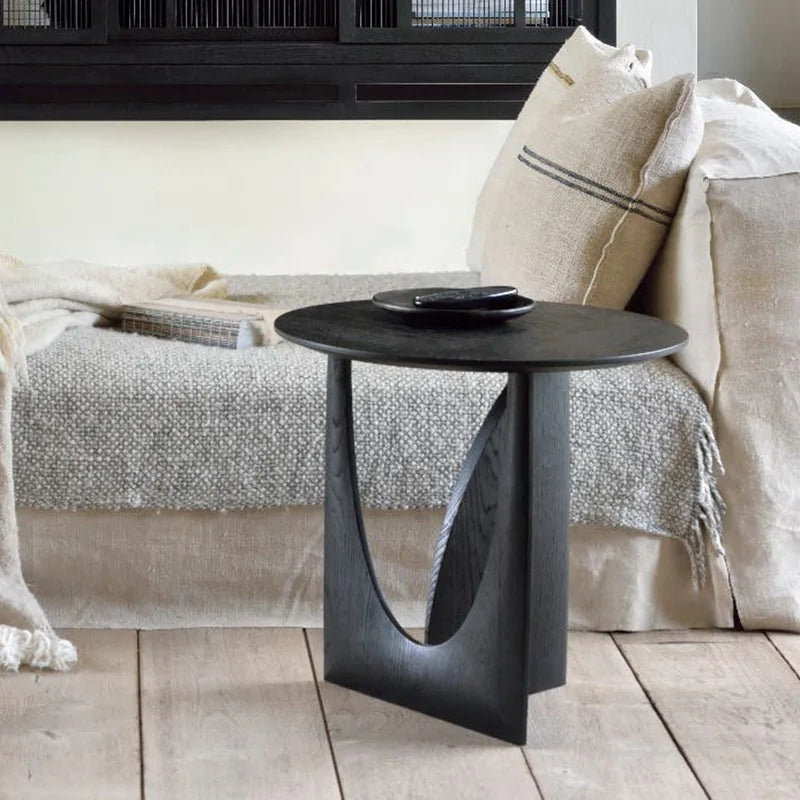 MOMO Solid Wood Half-Round Side Table | Nordic Geometric Coffee Table - alternate view 4