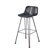 MOMO Rattan Bar Stool | Natural Rattan Woven Scandinavian Chair for Balcony & Bar - alternate view 9