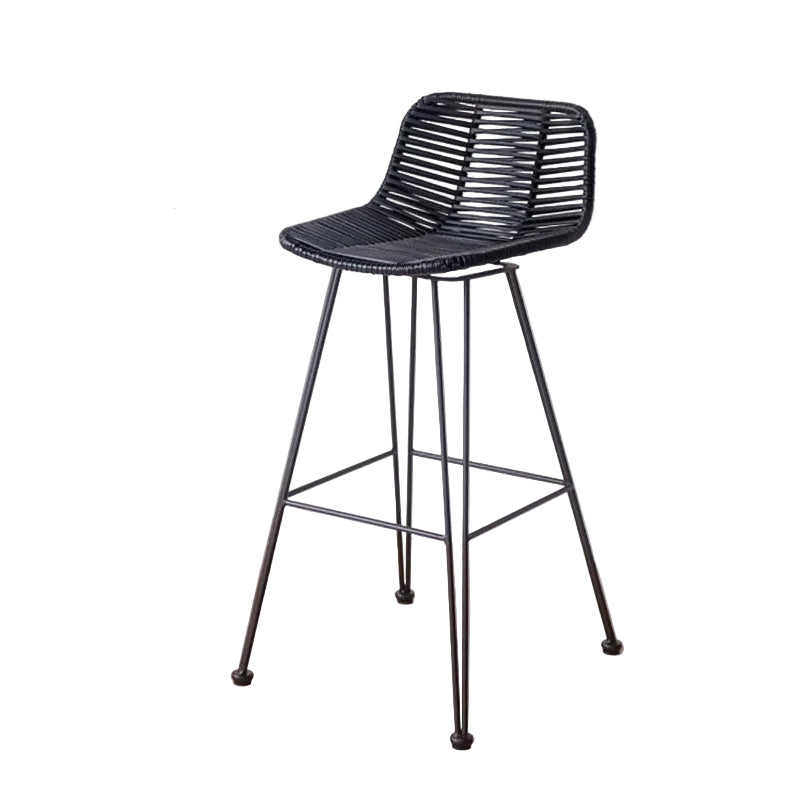MOMO Rattan Bar Stool | Natural Rattan Woven Scandinavian Chair for Balcony & Bar - alternate view 9