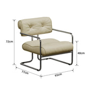 MOMO Antique Sofa Chair | Chrome Cantilever Armchair | Tufted Leather Lounge Chair - alternate view 7