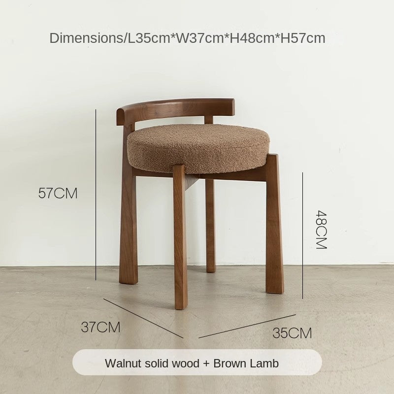 MOMO Solid Wood Vanity Stool