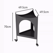 Modern Nordic Mobile Metal Side Table with Wheels