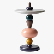MOMO Danish Tea Table | Turned Column Sculptural Side Table | Round Top Accent Table - alternate view 2