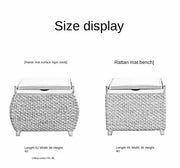 MOMO Rattan Storage Stool | Woven Rattan Ottoman with Hidden Storage - alternate view 6