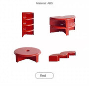 MOMO Splicing Combination Coffee Table | 100cm Round Resin Low Table | Modular Petal Design - alternate view 9