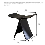 French Mid-Century Solid Wood Upholstered Butterfly Stool