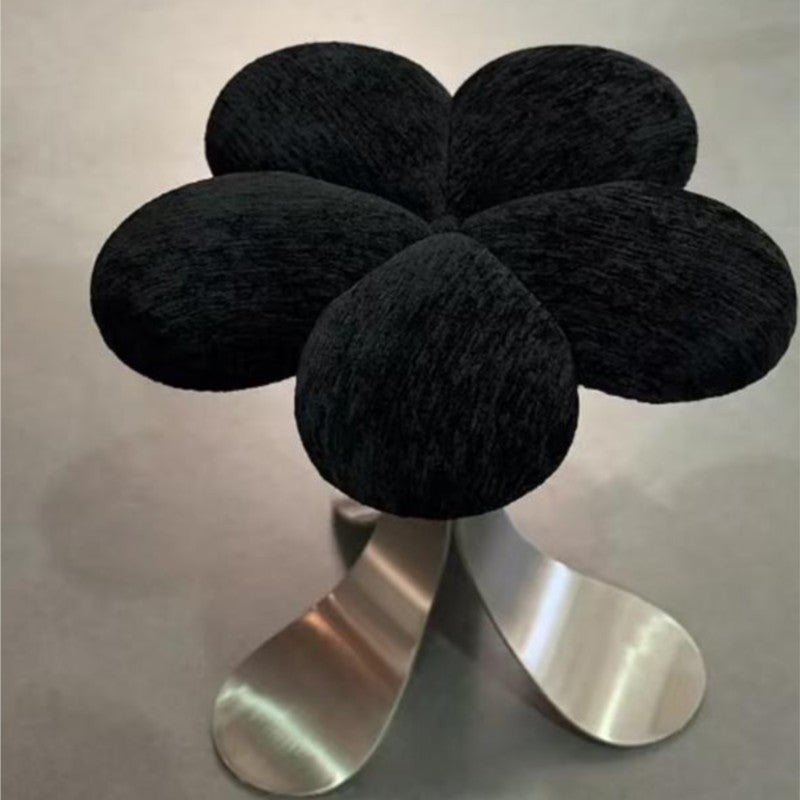MOMO Flower-Petal Dresser Stool | Plush Velvet Bloom Seat with Stainless Steel X-Base - alternate view 7