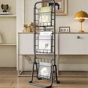 MOMO Iron Bookshelf | 3-Tier Wire Magazine Rack | Slim Floor Standing Book & Display Stand - alternate view 9