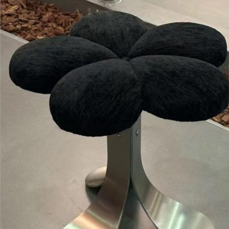 MOMO Flower-Petal Dresser Stool | Plush Velvet Bloom Seat with Stainless Steel X-Base - alternate view 12