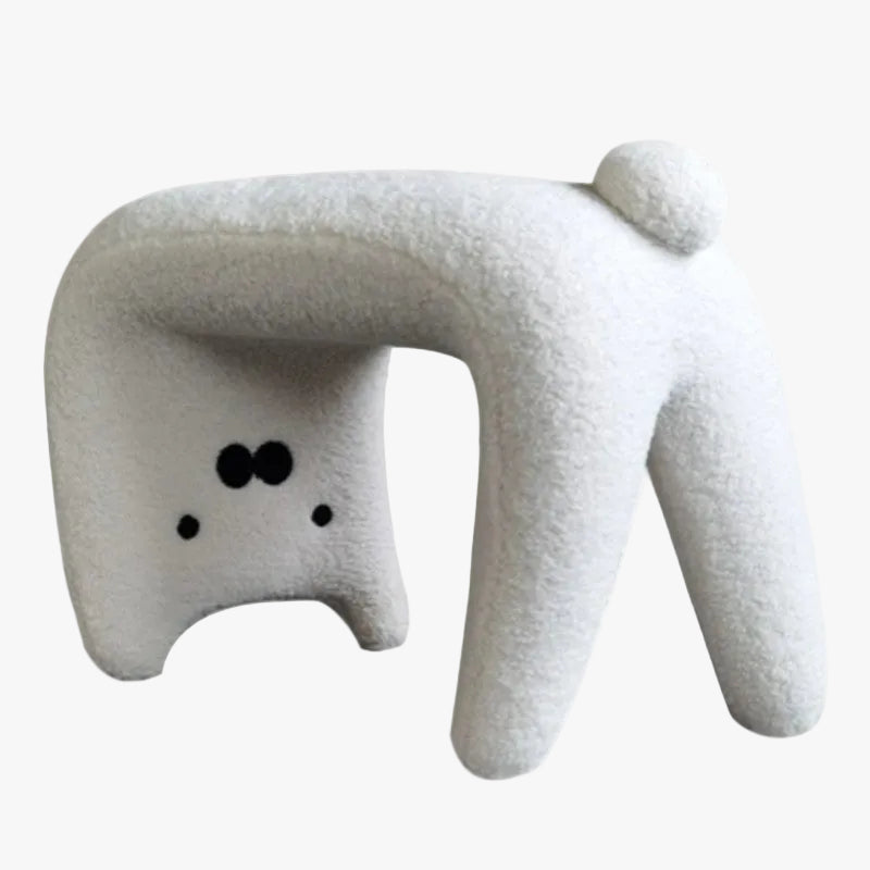 MOMO Cat Stool | Sculptural Boucle Shoe-Changing Bench for Entryway - alternate view 2