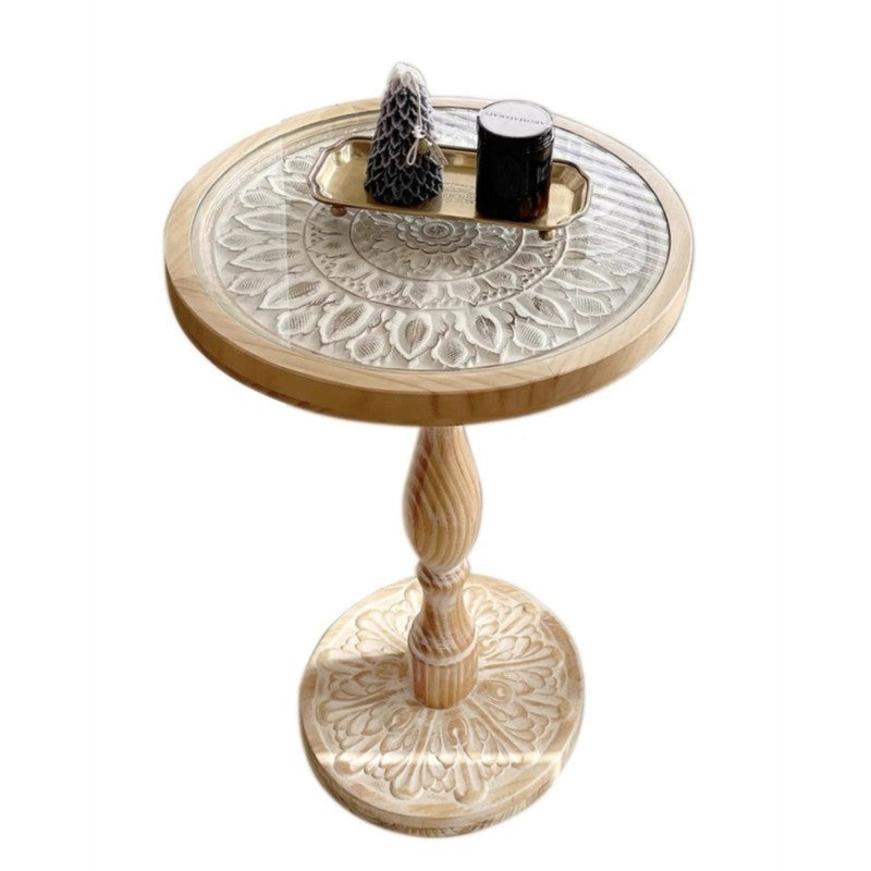MOMO French Retro Solid Wood Side Table