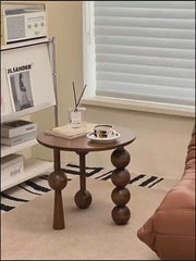 Solid Wood Ball Leg Side Table