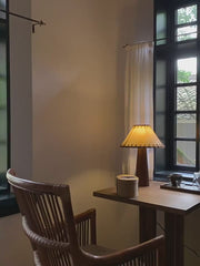 Vintage Wabi-Sabi Solid Wood Table Lamp-GQ07