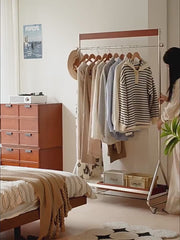 Wood & Stainless Steel Coat Rack