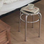 Mirror-Polished Round Accent Stool