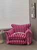 Striped leather lazy floor chair, modern unique curator furniture for living room, comfortable lounge sofa for home decor