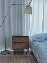 Bauhaus Stainless Steel Two-Drawer Bedside Cabinet