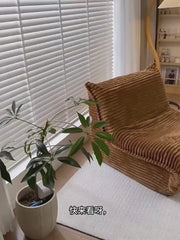 Corduroy Lounge Chair with Ottoman Lazy Sofa Bed