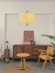 Wabi-Sabi Fabric & Iron Pendant Light-GQ12