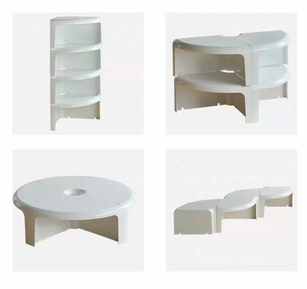 MOMO Splicing Combination Coffee Table | 100cm Round Resin Low Table | Modular Petal Design - alternate view 11
