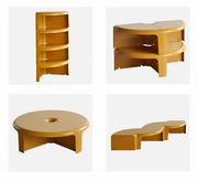MOMO Splicing Combination Coffee Table | 100cm Round Resin Low Table | Modular Petal Design - alternate view 12