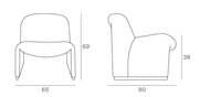 MOMO Hill Sofa Chair | Low-Profile Upholstered Lounge Chair | Bauhaus Accent Armless Chair - alternate view 7