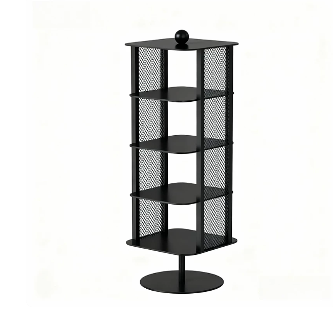 MOMO Italian Rotating Shoe Rack | 4-Tier Iron Mesh Tower with Round Base & Ball Finial - alternate view 8