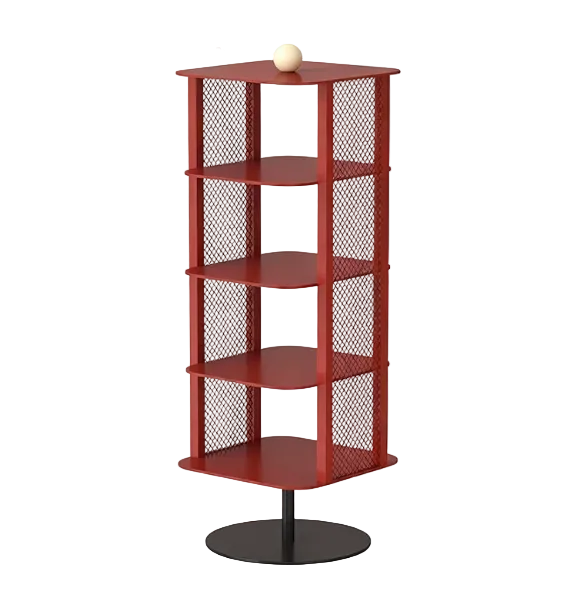 MOMO Italian Rotating Shoe Rack | 4-Tier Iron Mesh Tower with Round Base & Ball Finial - alternate view 6