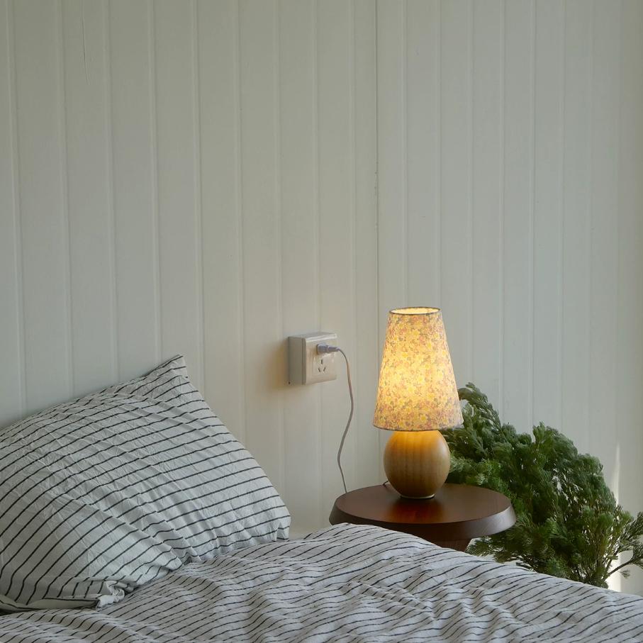 Floral Vintage Solid Wood Table Lamp-GQ05