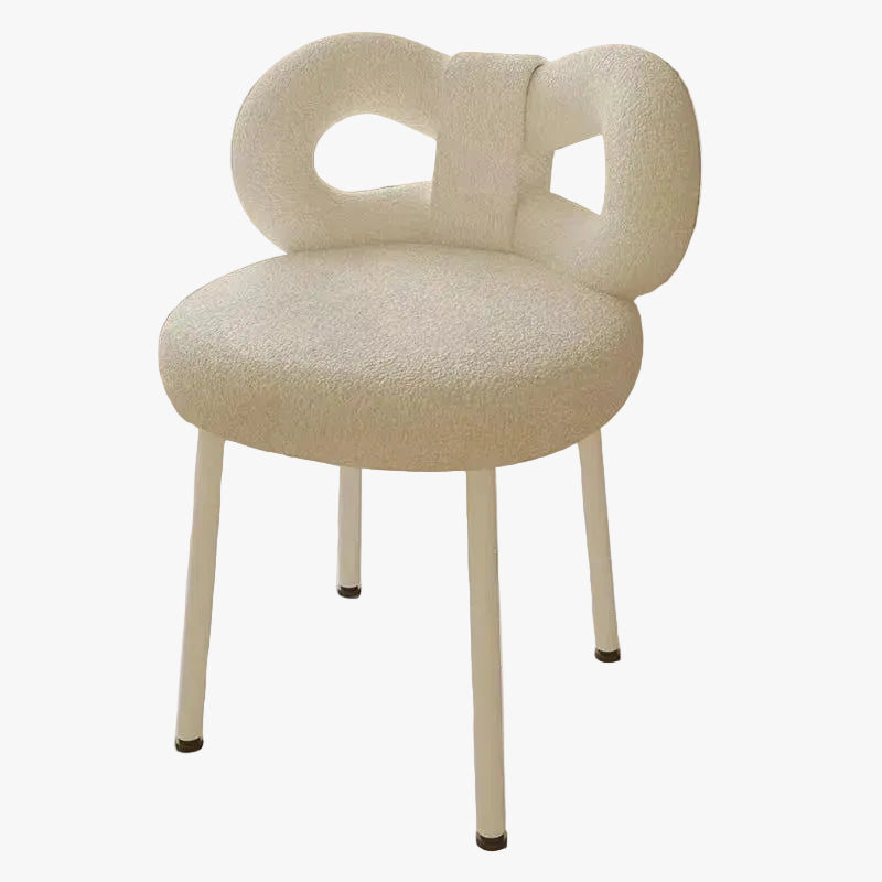 MOMO Bowknot Makeup Chair | Upholstered Vanity Chair with Sculptural Backrest - alternate view 2